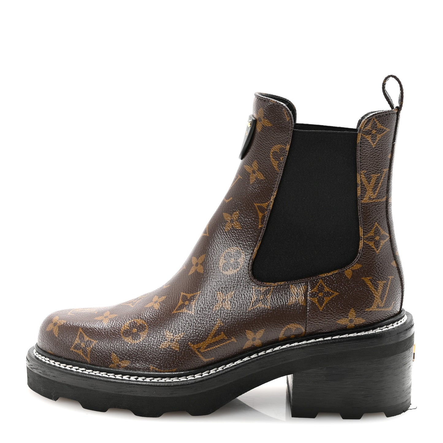 Patent Monogram LV Beaubourg Ankle Boots 41 Black