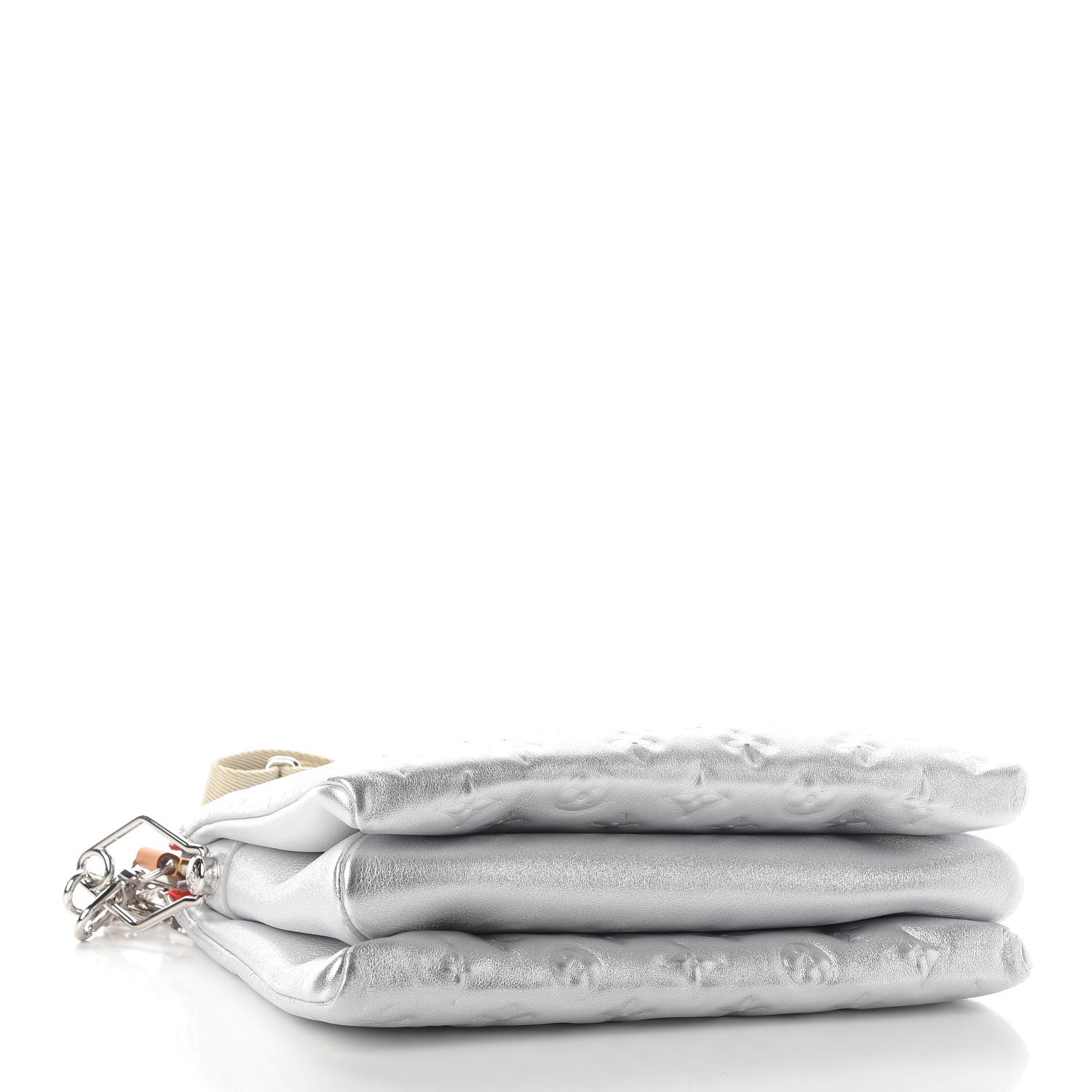 Louis Vuitton Metallic Lambskin Embossed Monogram Coussin PM Silver 4 of 8