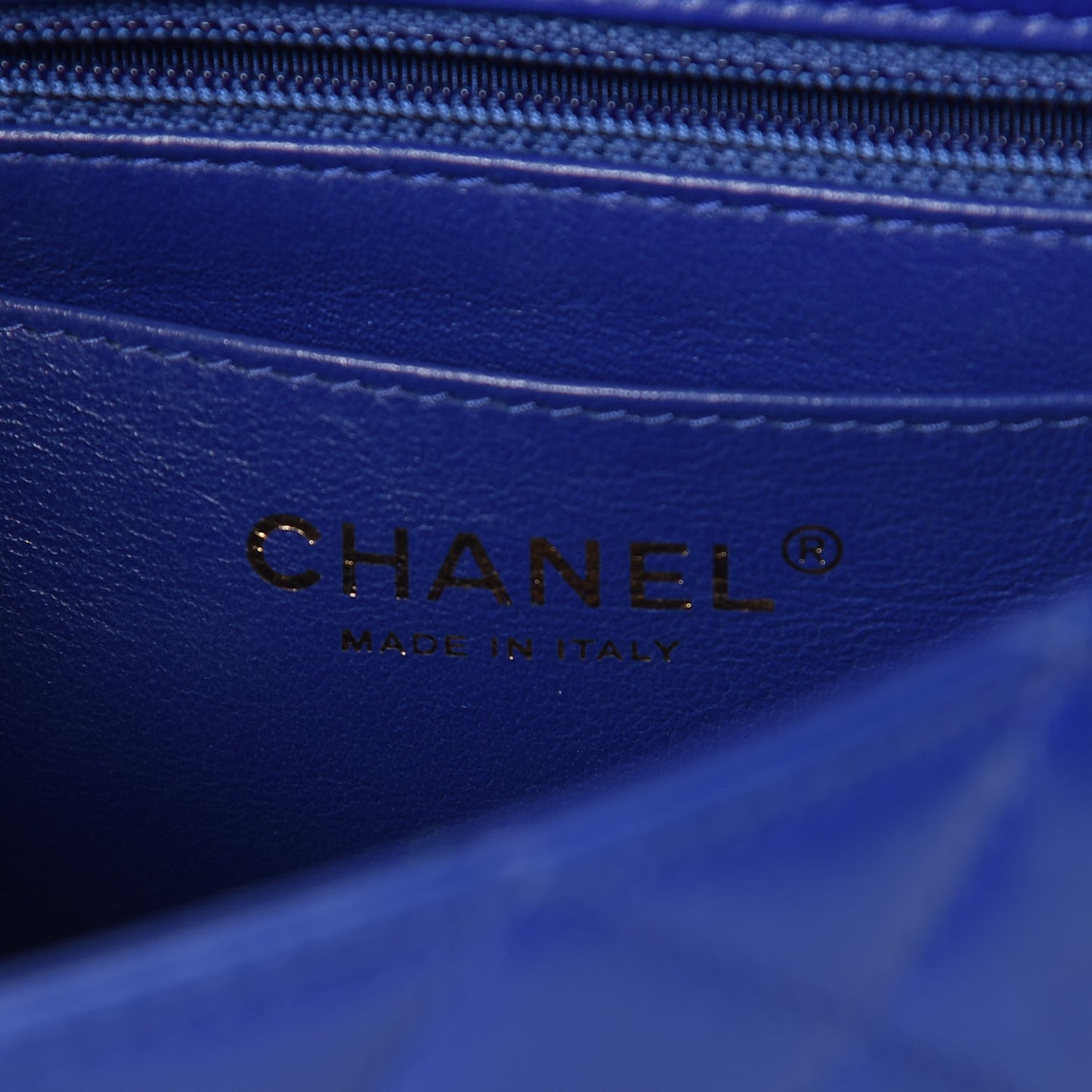 Lambskin Quilted Mini Rectangular Flap Dark Blue