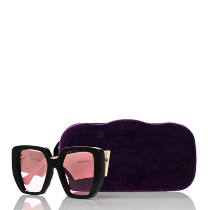 Gucci Acetate Square Frame Sunglasses GG0956S Black White 7 of 7