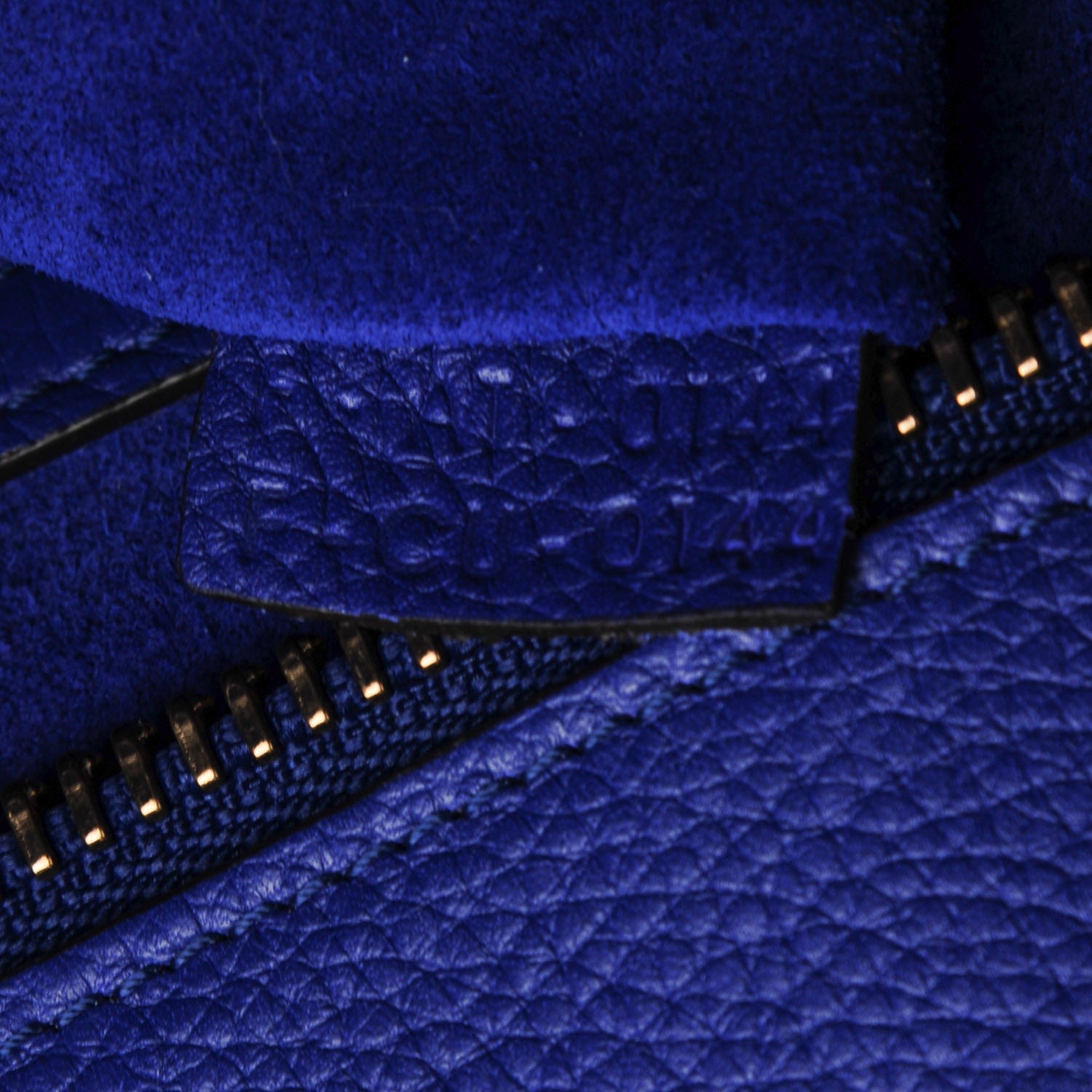Celine Drummed Calfskin Mini Luggage Indigo 7 of 8