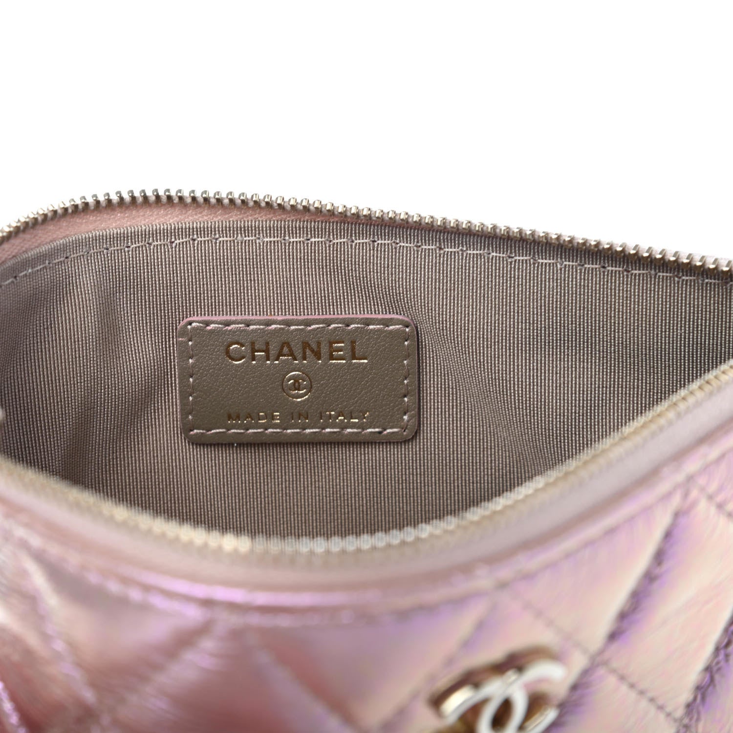 Chanel Iridescent Crumpled Calfskin Trio Cosmetic Case Blue Pink Ivory 7 of 13