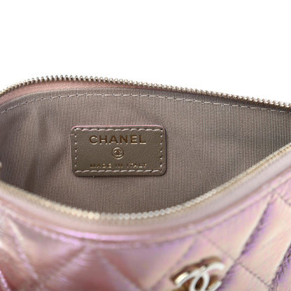 Chanel Iridescent Crumpled Calfskin Trio Cosmetic Case Blue Pink Ivory 7 of 13