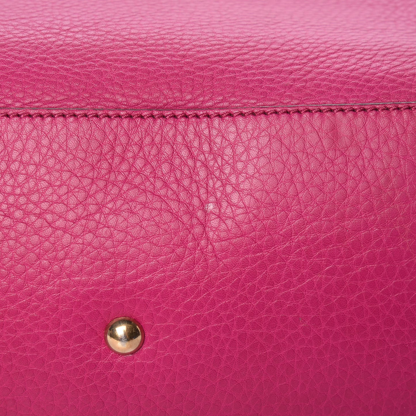 Pebbled Calfskin Large Bamboo Shopper Tote Bright Bougainvillea