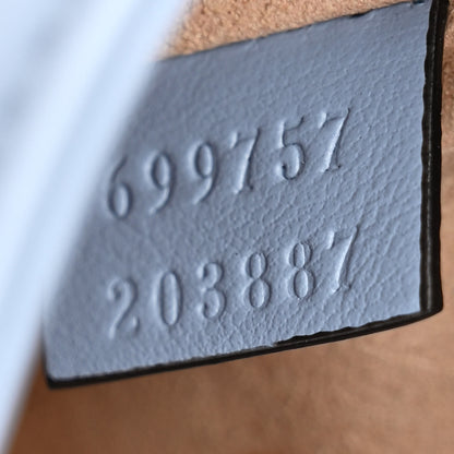 Gucci Calfskin Matelasse Monochrome GG Marmont Chain Belt Bag Porcelain Light Blue 7 of 11