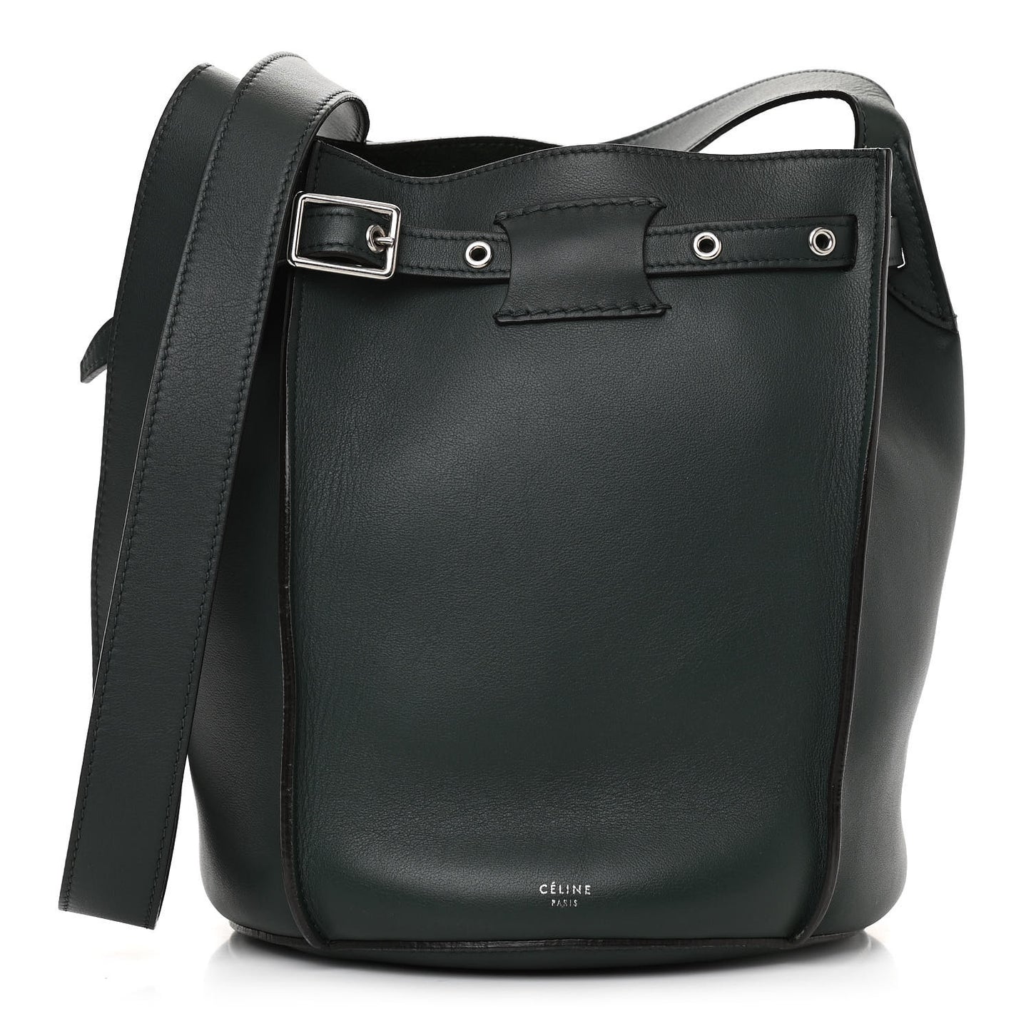 Smooth Calfskin Long Strap Big Bucket Bag Amazone
