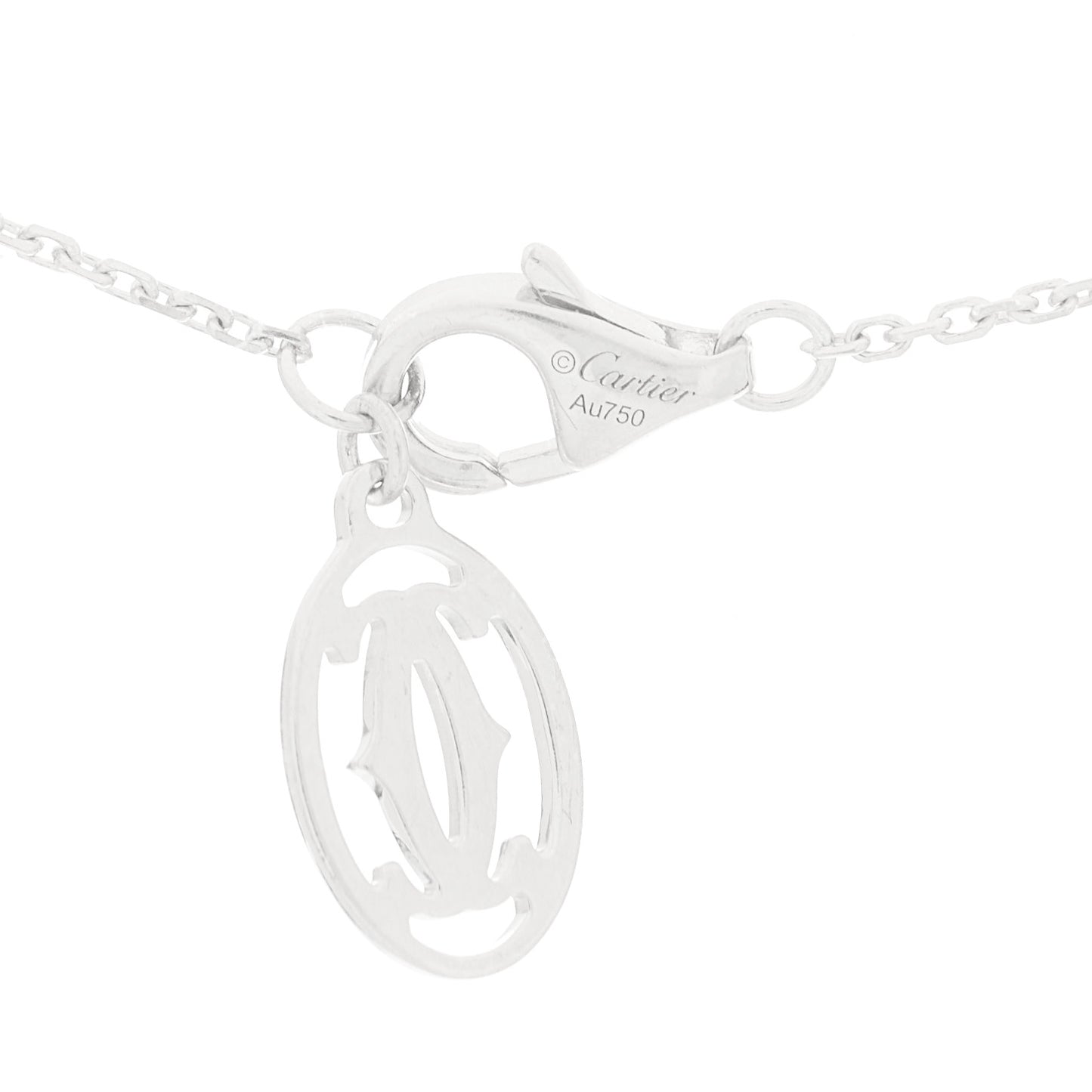 18K White Gold Diamond Symbols Cross Pendant Necklace