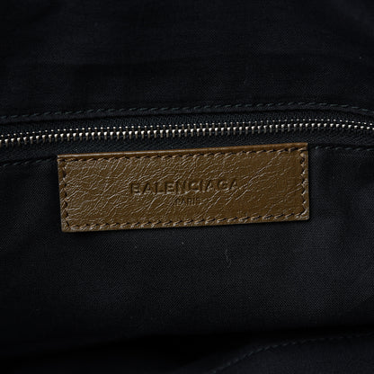 Balenciaga Agneau Classic Silver Hardware Weekender Brown 5 of 12