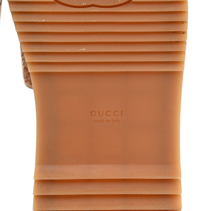 Gucci Canvas GG Monogram Angelina Platform Slide Sandals 41 Beige Ruggine 6 of 12