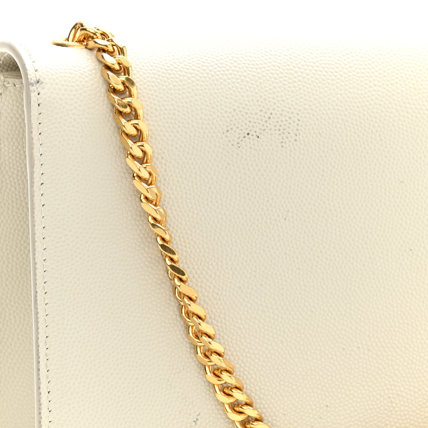 Saint Laurent Grain De Poudre Small Classic Monogram Kate Tassel Satchel Crema Soft 11 of 12