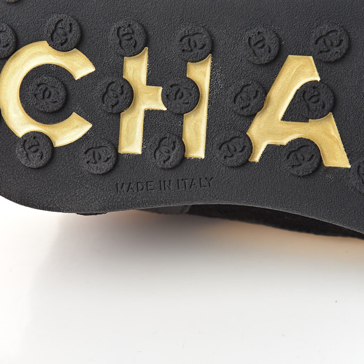 Chanel Metallic Fabric Calfskin Suede Crocodile Embossed CC Sneakers 38 Black Gold 8 of 10