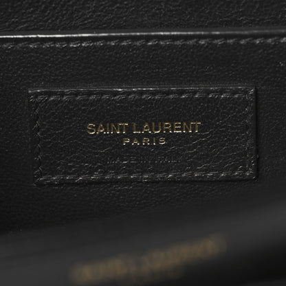 Saint Laurent Box Calfskin Monogram Medium Solferino Satchel Black 6 of 11