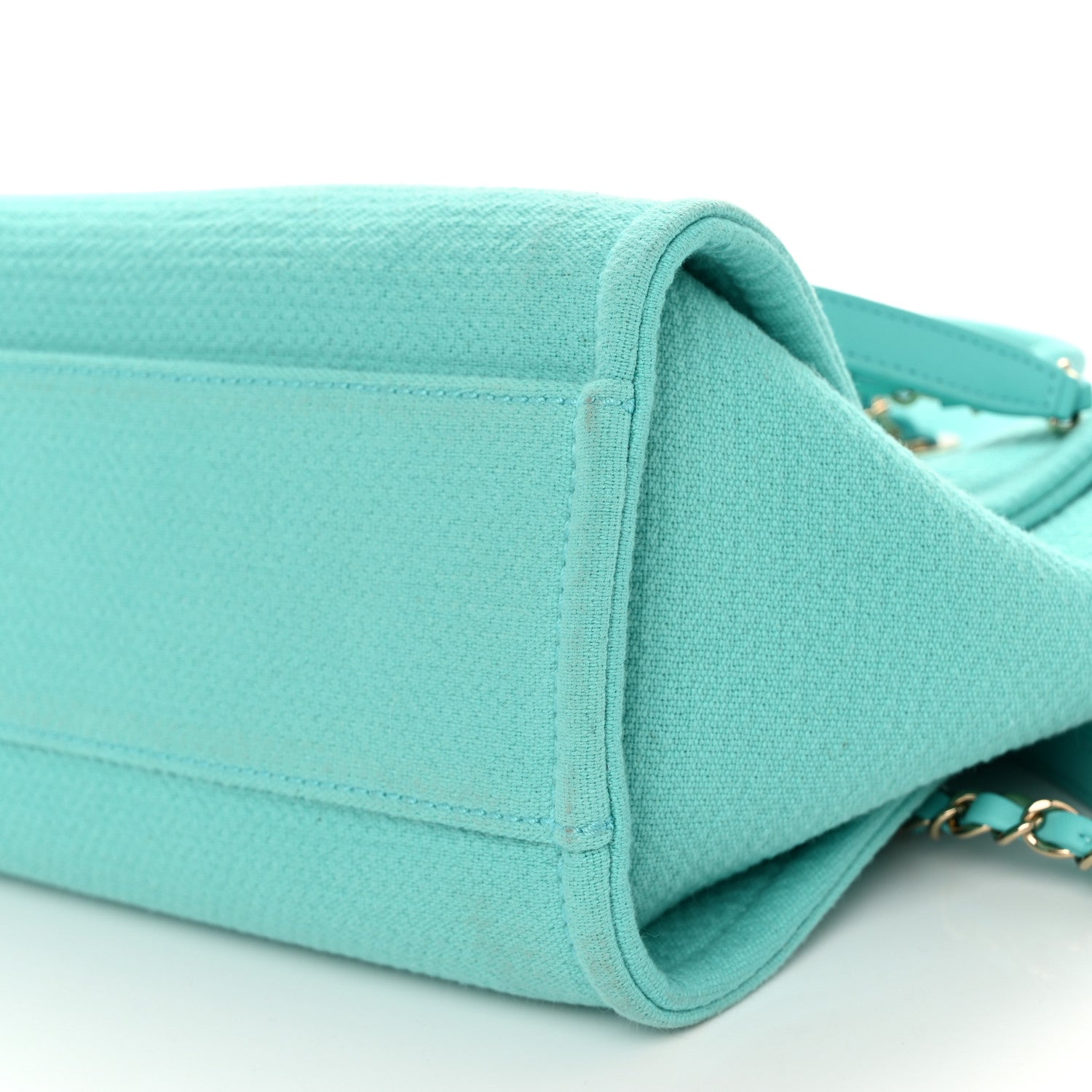 Chanel Mixed Fibers Small Deauville Tote Turquoise 11 of 12