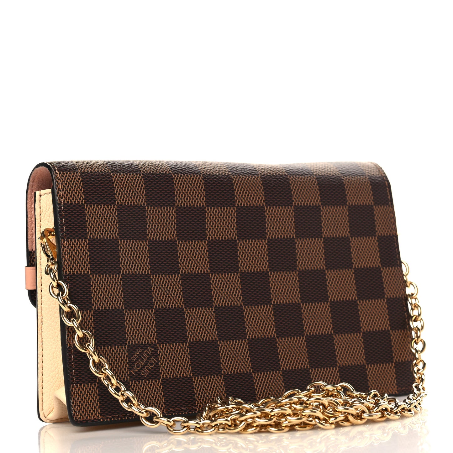 Damier Ebene Vavin Chain Wallet Creme