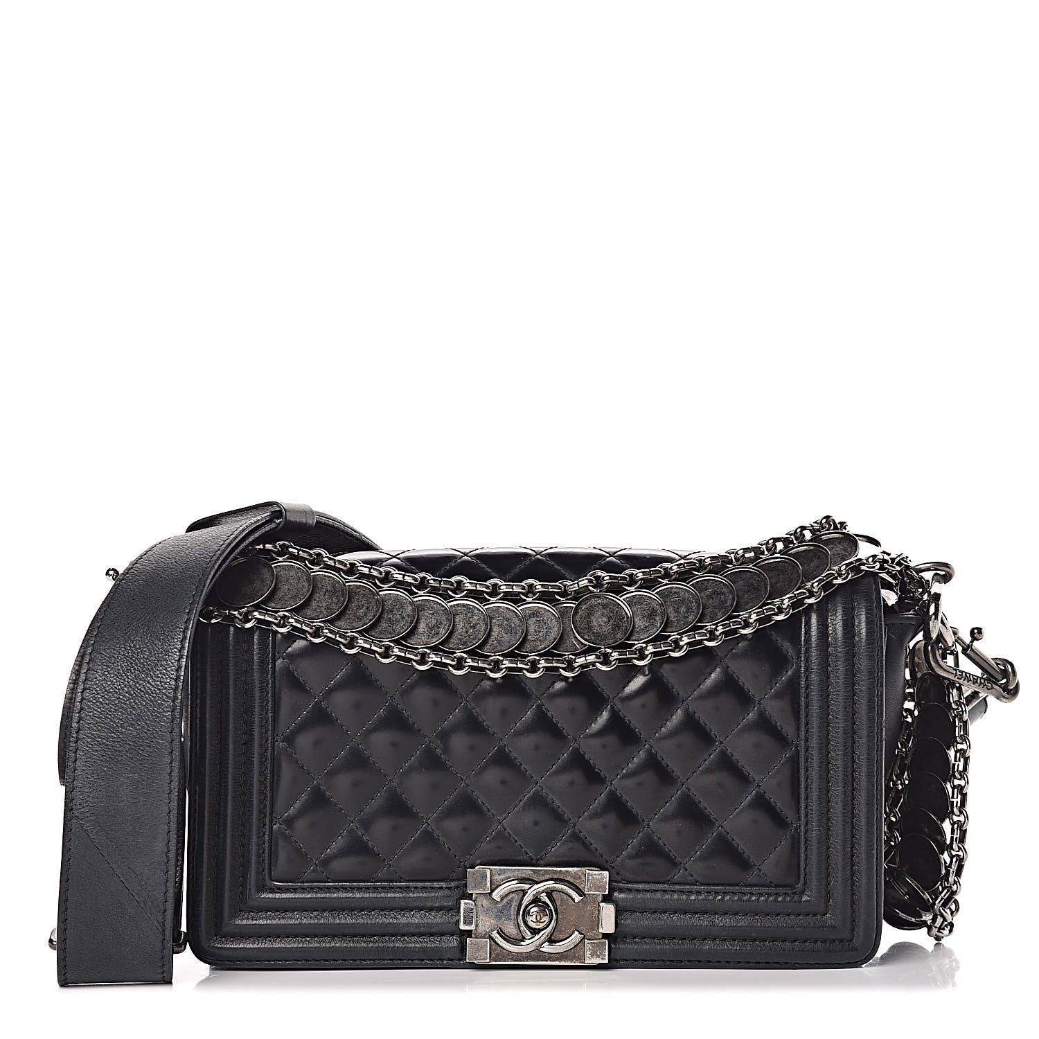 Chanel Glazed Calfskin Quilted Medium Boy Flap Black 1 of 24
