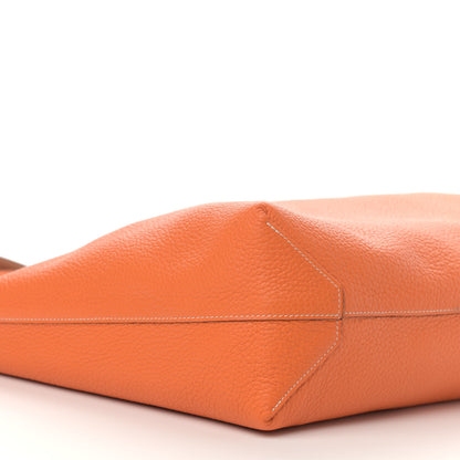 Hermes Taurillon Clemence Double Sens 45 Reversible Tote Orange Gold 14 of 17