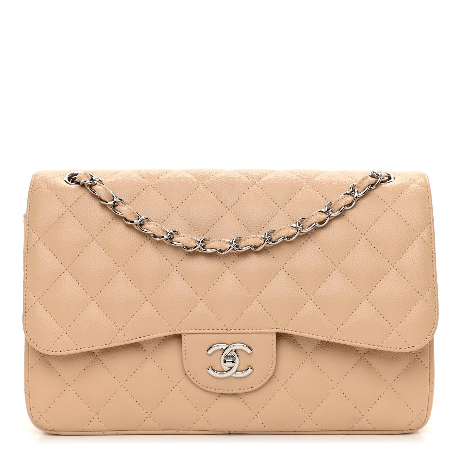 Chanel Caviar Quilted Jumbo Double Flap Beige Clair 1 of 10