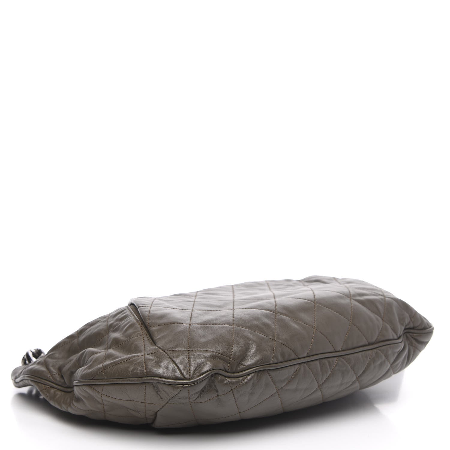 Chanel Calfskin Coco Pleats Hobo Khaki 4 of 11