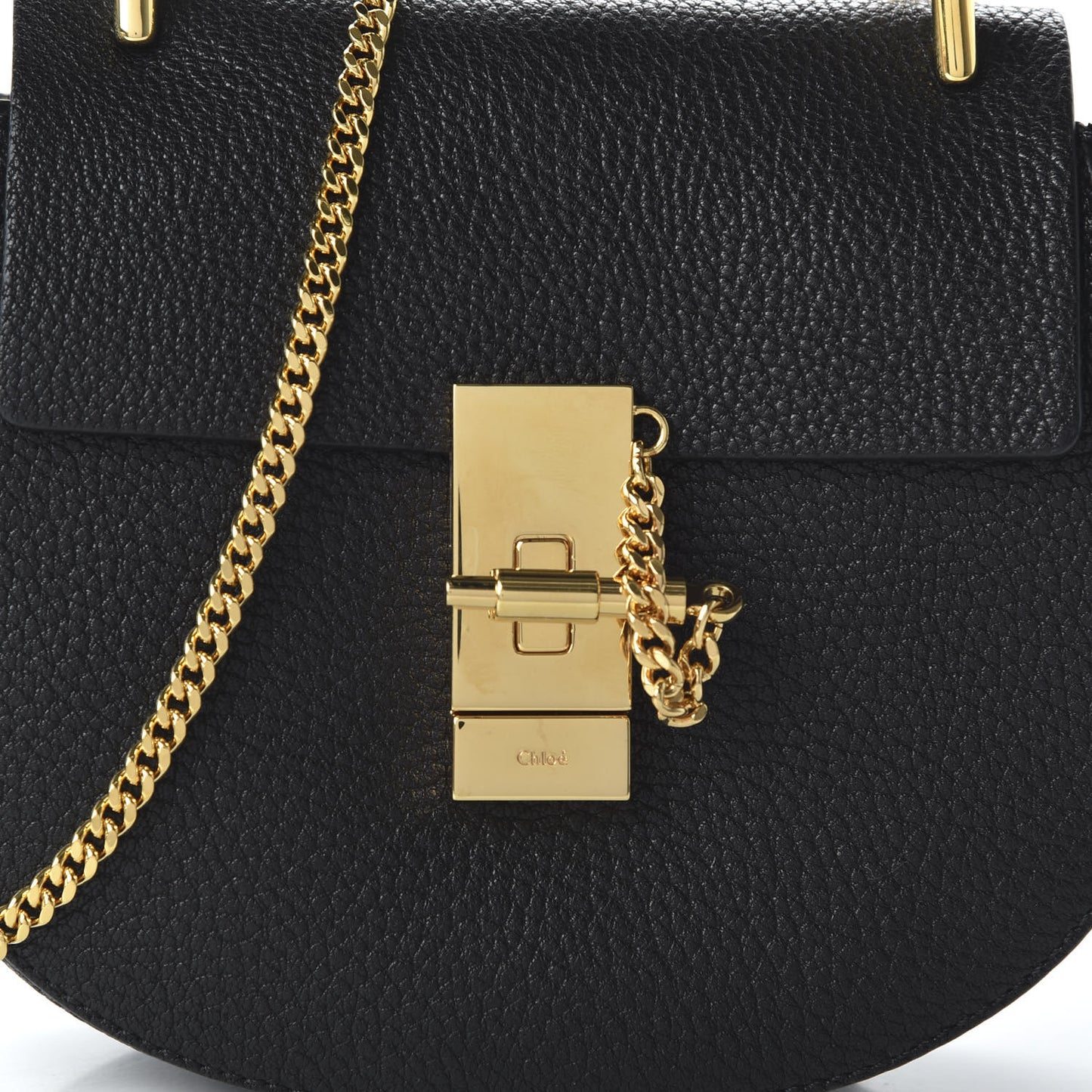 Grained Lambskin Mini Drew Shoulder Bag Black