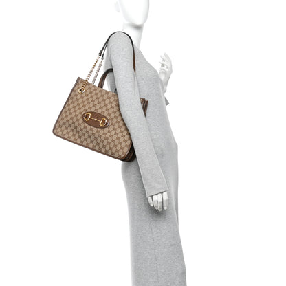 Gucci Monogram Calfskin Medium Horsebit 1955 Tote Bag Beige Brown Sugar Beige Brown Sugar 2 of 10