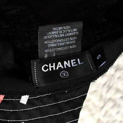 Chanel Cotton Logo Cloche Hat S Ecru Black Pink 9 of 11