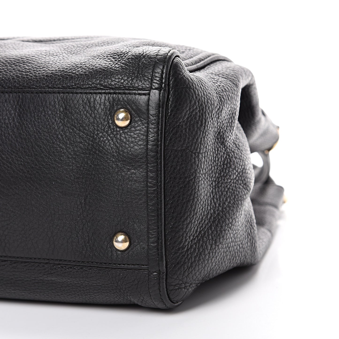 Pebbled Calfskin Medium Soho Shoulder Bag Black
