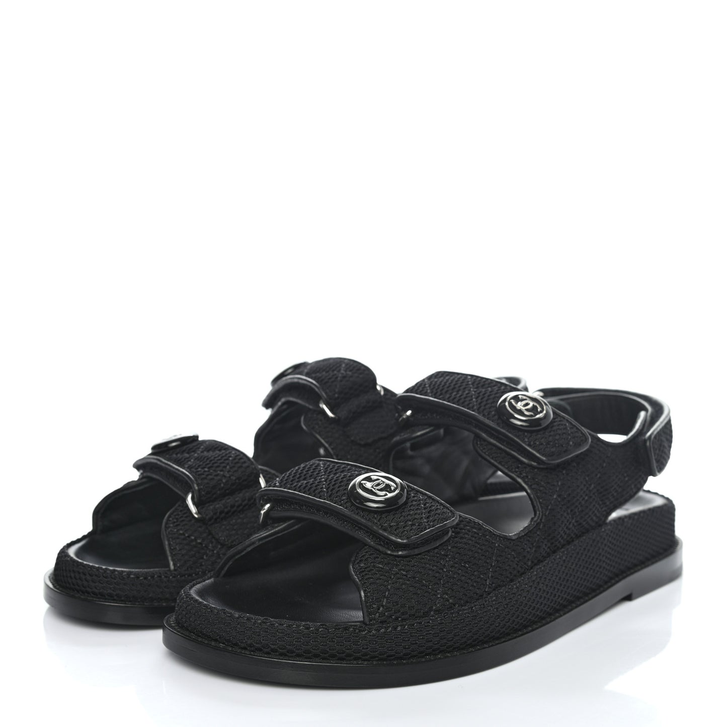 Fabric Velcro Dad Sandals 39 Black