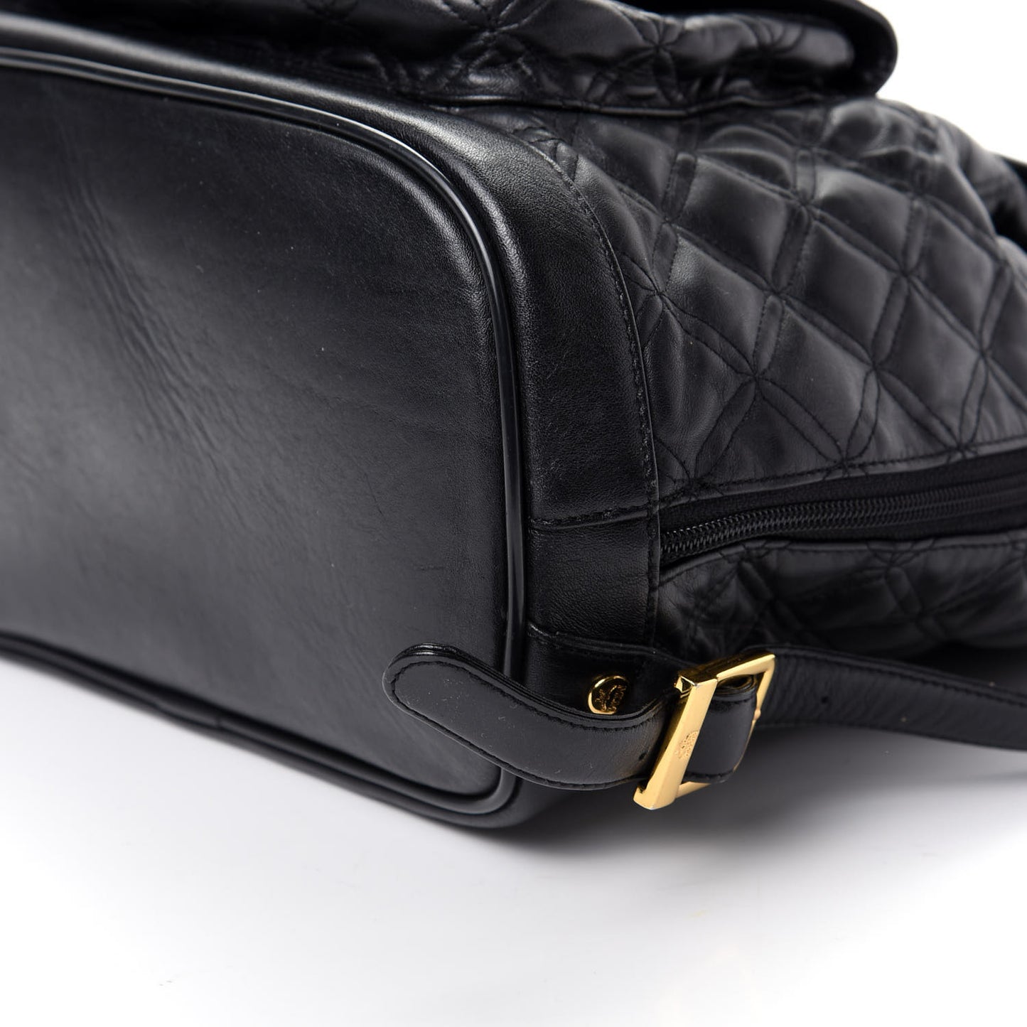 Calfskin Quilted Studded Backpack Black