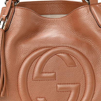 Gucci Metallic Pebbled Calfskin Medium Soho Shoulder Bag Pink 8 of 10