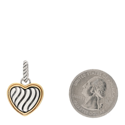 David Yurman DAVID YURMAN Sterling Silver 18K Yellow Gold Cable Heart Pendant 2 of 4
