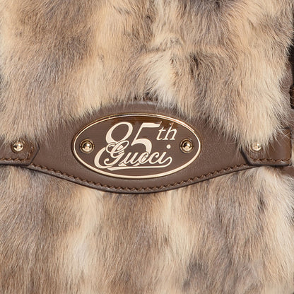 Gucci Rabbit Fur 85th Anniversary Horsebit Hobo Brown 8 of 8