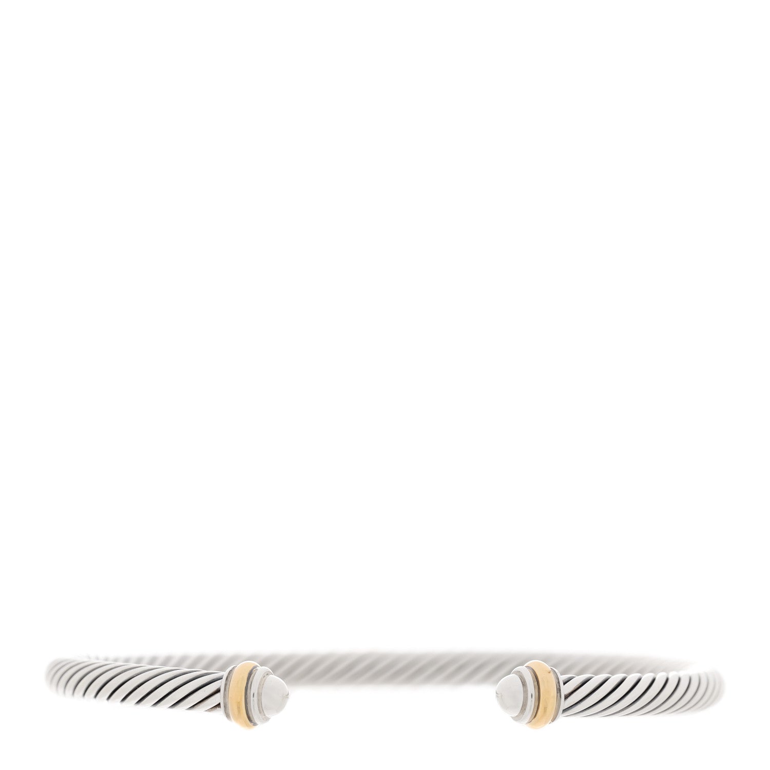 David Yurman Sterling Silver 18K Yellow Gold 4mm Cable Classics Bracelet 1 of 3
