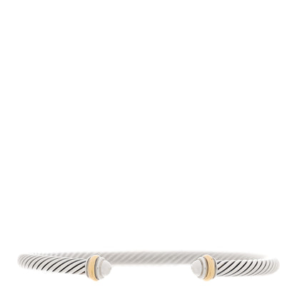 David Yurman Sterling Silver 18K Yellow Gold 4mm Cable Classics Bracelet 1 of 3