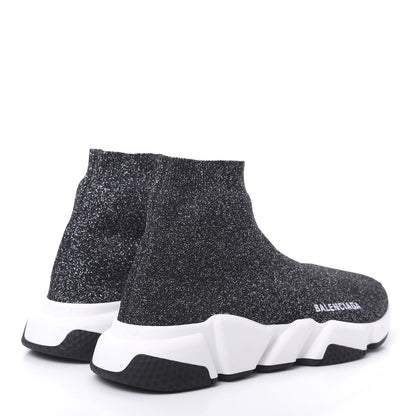Balenciaga Knit Metal Womens Speed Sneakers 39 Black Gold 4 of 7
