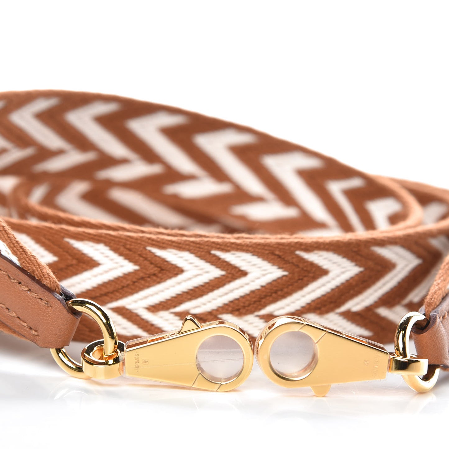 Toile Swift 25mm Sangle ZigZag Shoulder Strap Gold White