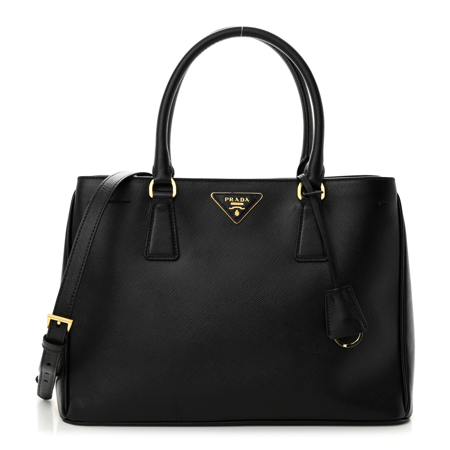 Saffiano Lux Medium Tote Black