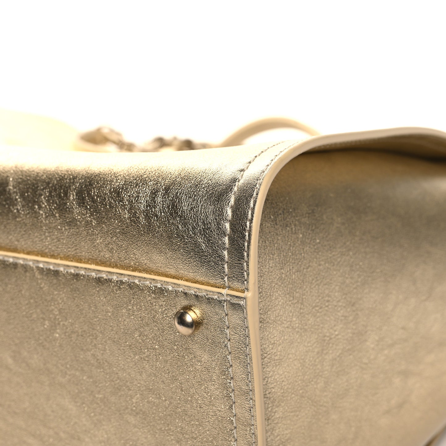 Metallic Calfskin Medium Deauville Tote Gold