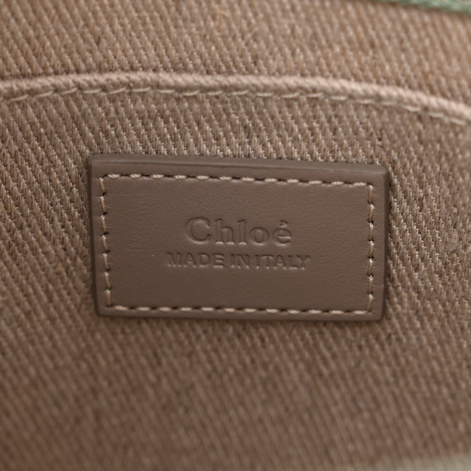 Chloe Cotton Calfskin Small Woody Ribbon Tote Faded Green 6 of 10