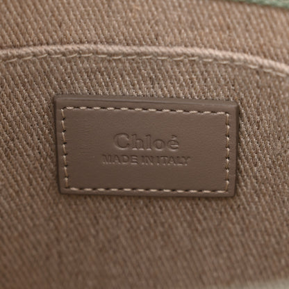 Chloe Cotton Calfskin Small Woody Ribbon Tote Faded Green 6 of 10