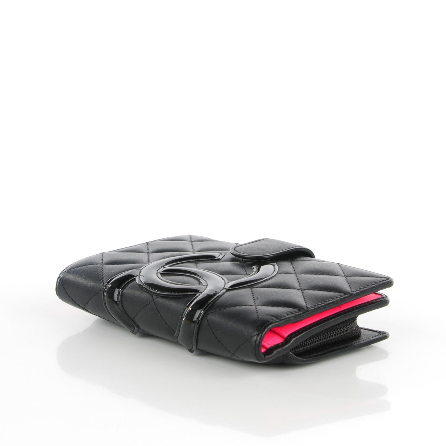 Calfskin Cambon Zipped Pocket Wallet Black