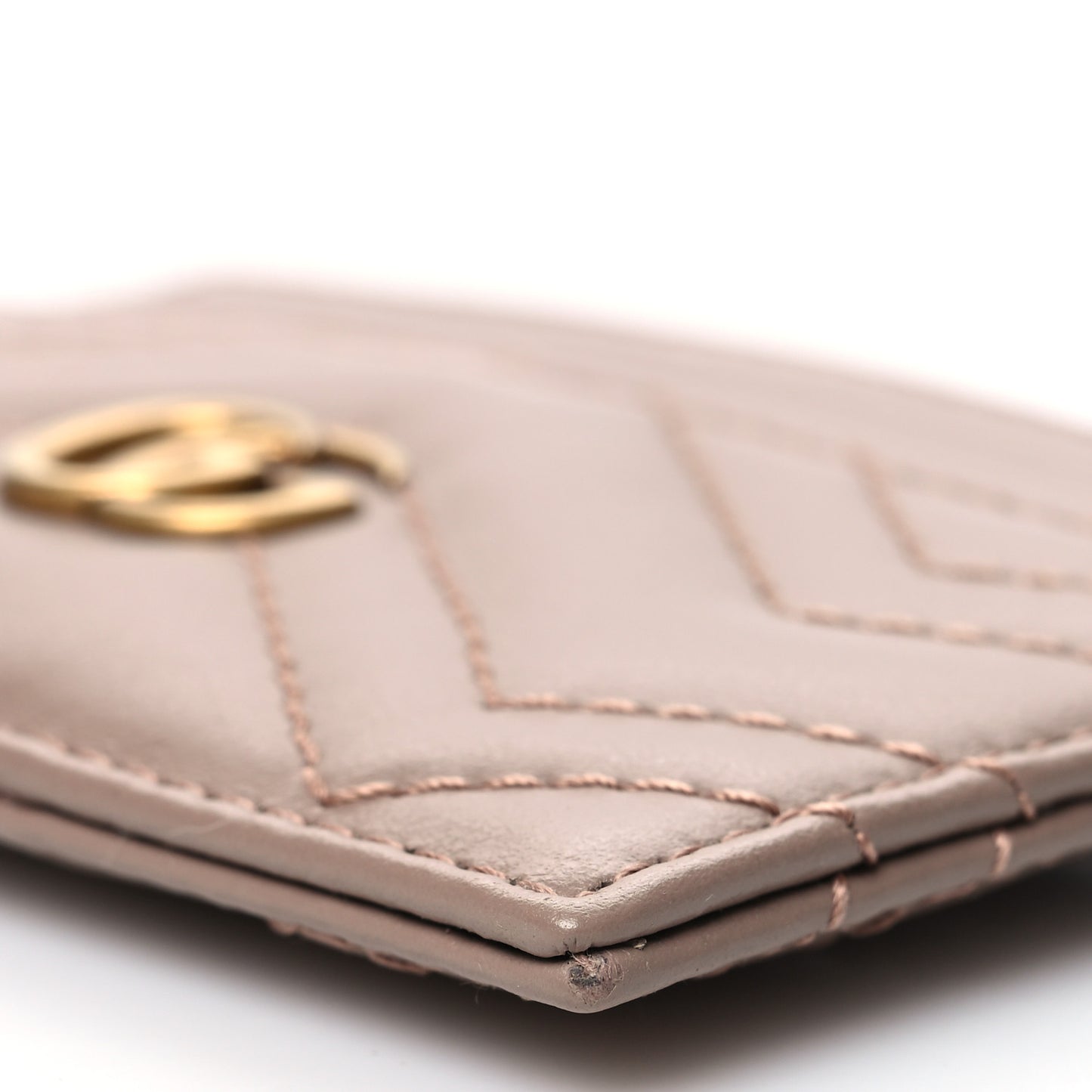 Calfskin Matelasse GG Marmont Card Holder Porcelain Rose