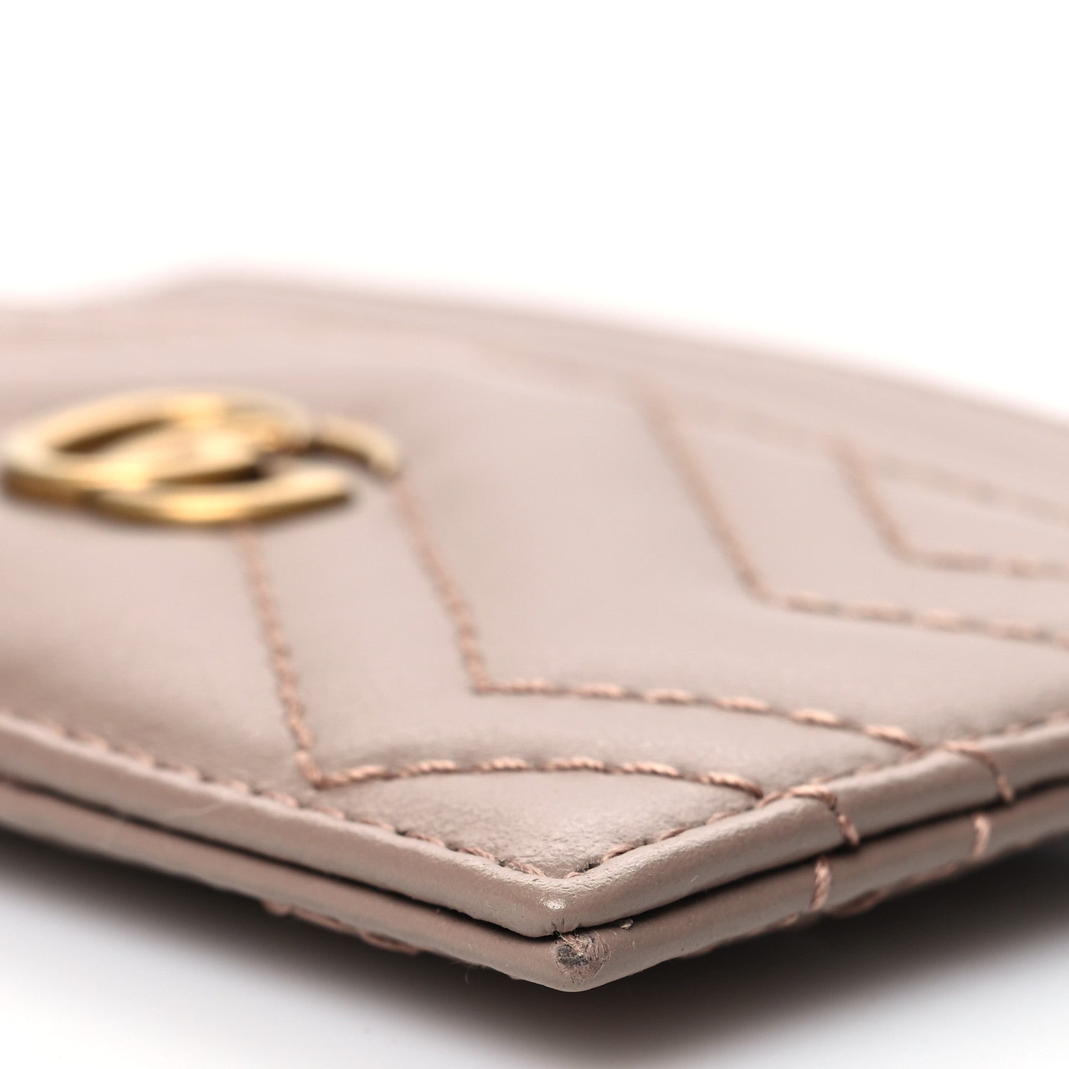 Gucci Calfskin Matelasse GG Marmont Card Holder Porcelain Rose 9 of 10
