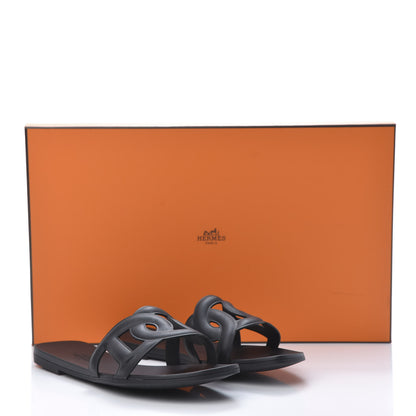 Hermes Rubber Aloha Sandals 39 Black 8 of 8