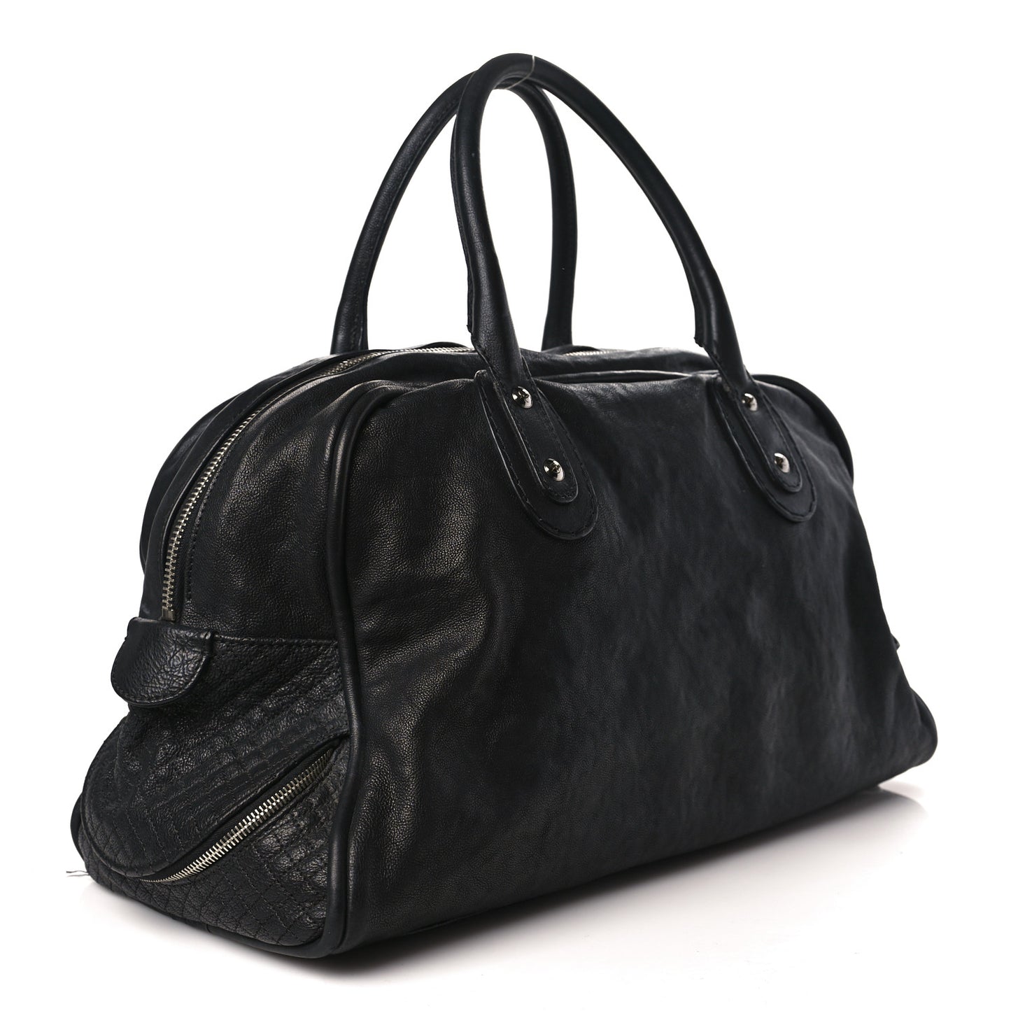 Calfskin Large Bowler Black