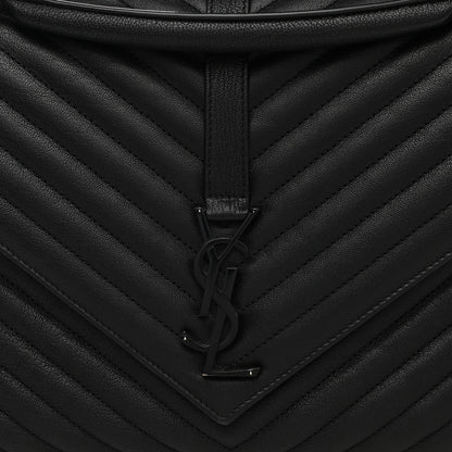 Saint Laurent Sheepskin Matelasse Chevron Monogram Monochrome Large College Satchel Black 8 of 13