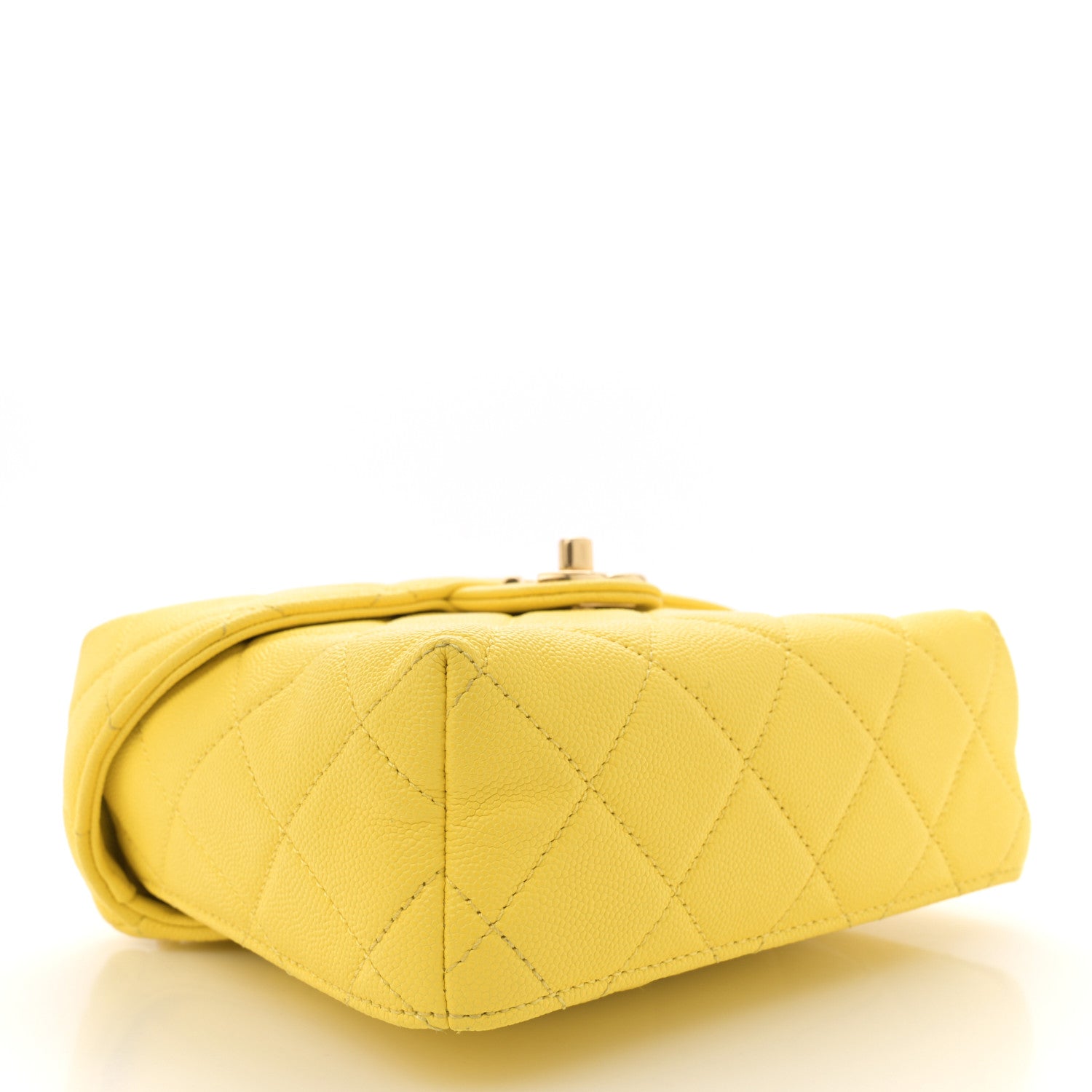 Chanel Caviar Quilted Handy Box Vanity Case Yellow 1666180