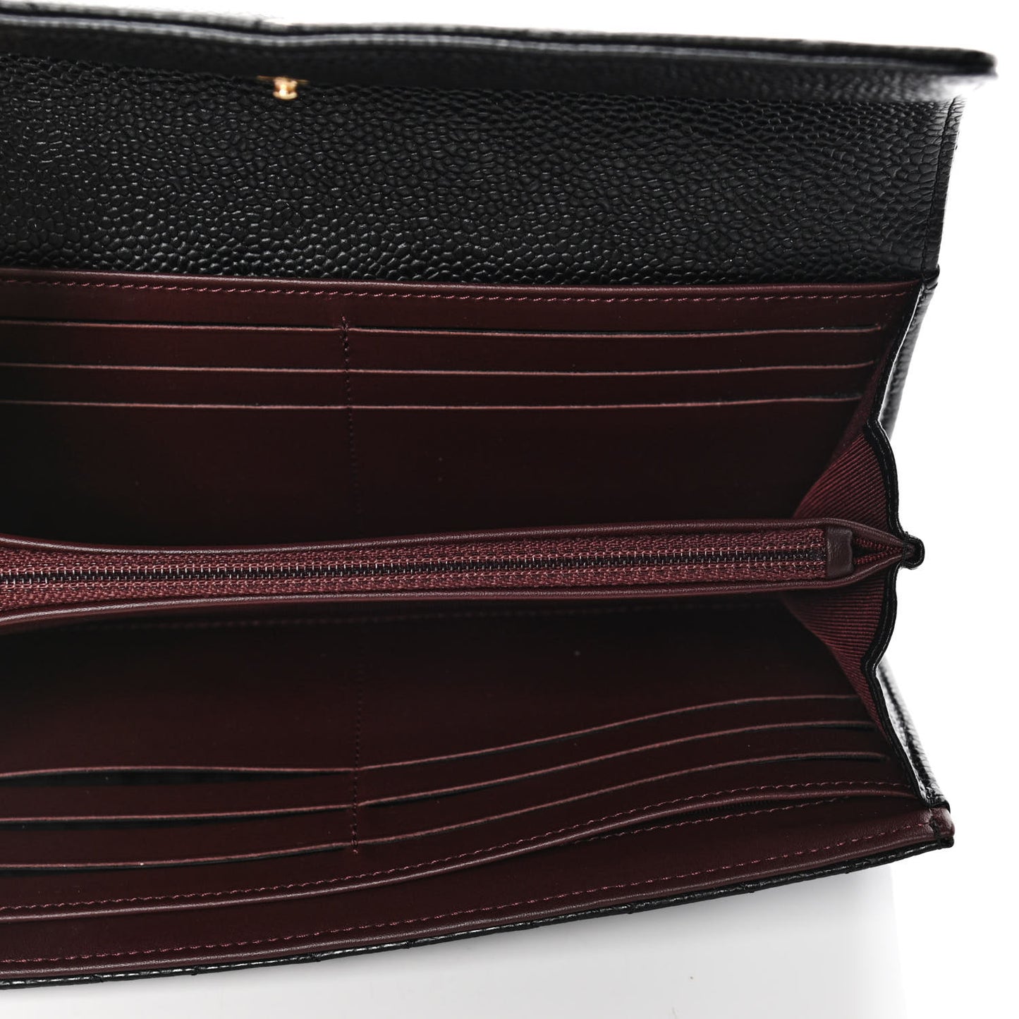 Caviar Quilted Large Gusset Flap Wallet Black