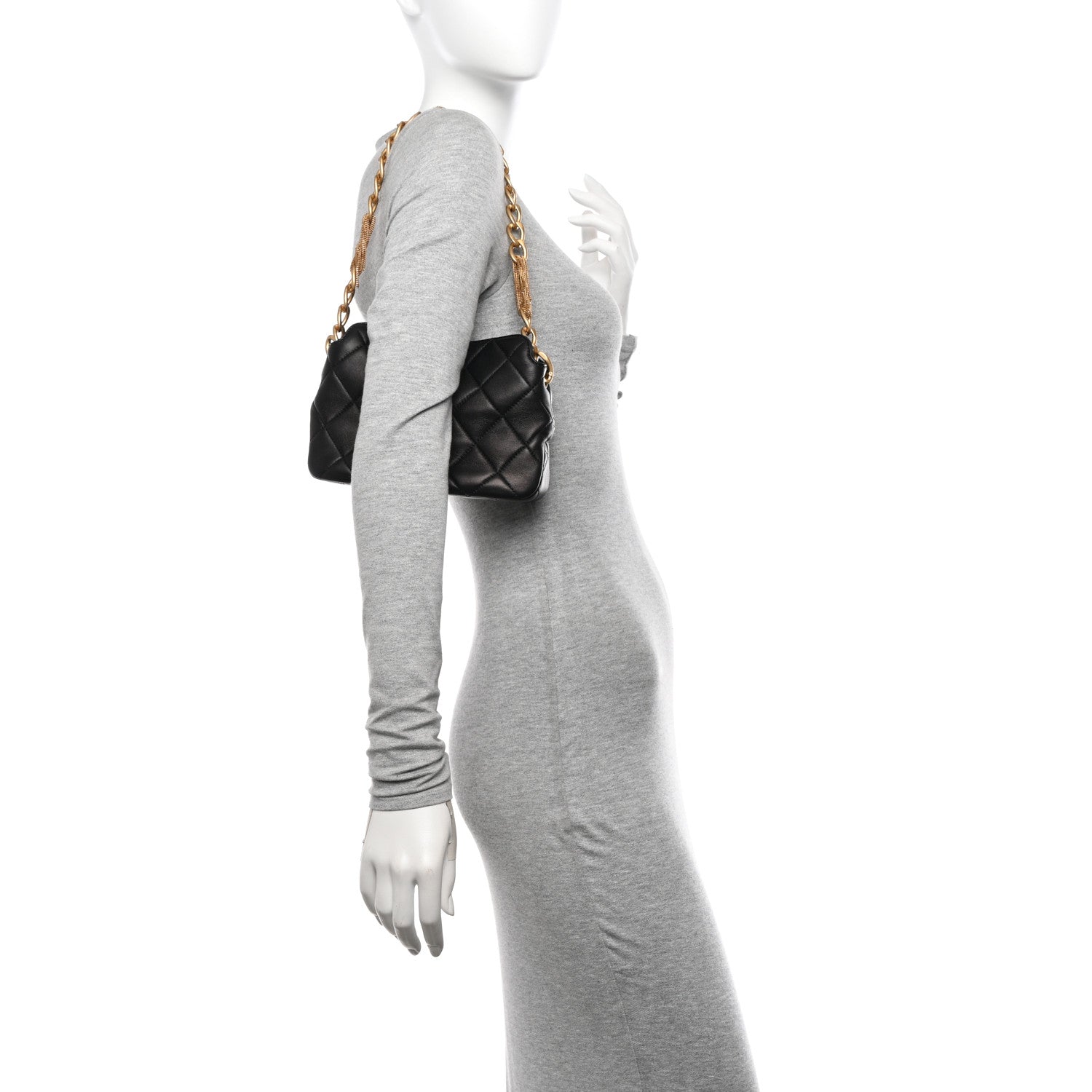 Chanel Lambskin Quilted Small CC Chain Hobo Black 2 of 10