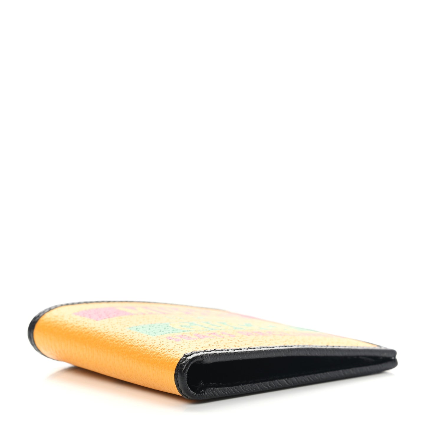 Textured Dollar Calfskin Music is Mine Wallet Crop Multicolor Black