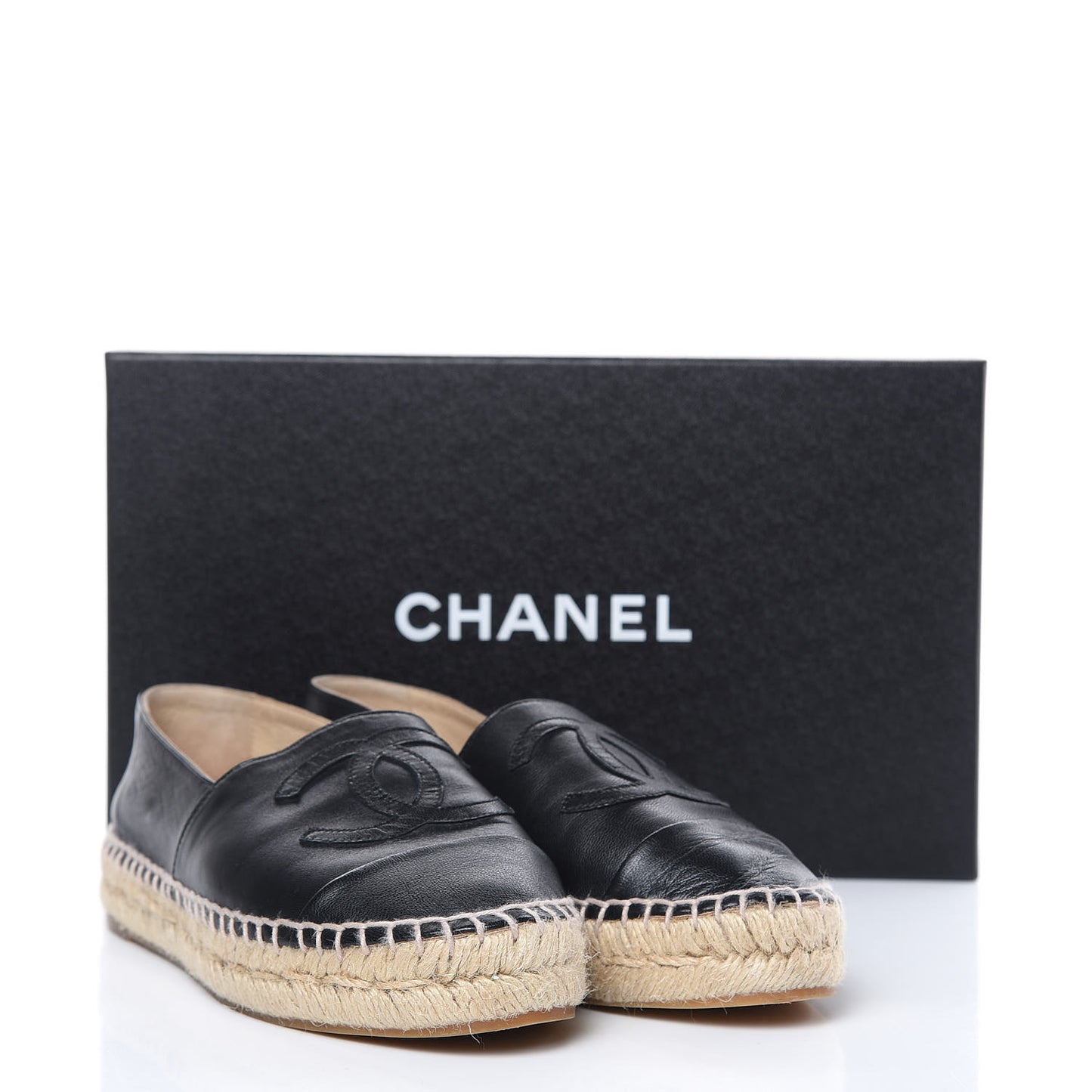 Lambskin CC Espadrilles 35 Black